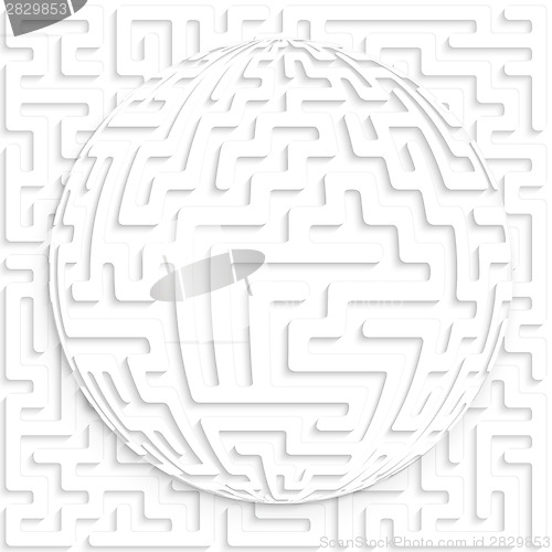 Image of Maze globe on maze background