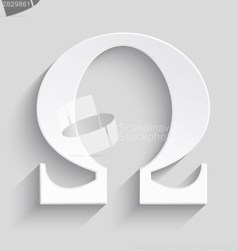 Image of Omega white plastic  symbol