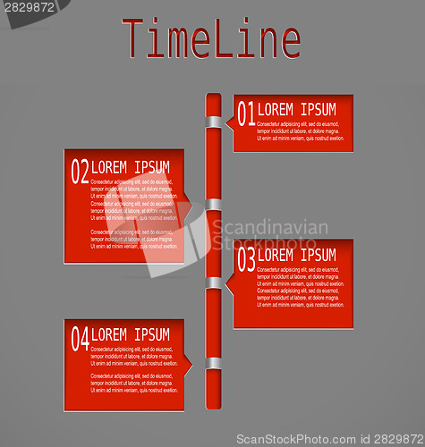 Image of Time line red diagram