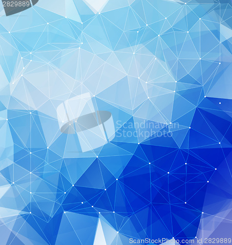 Image of Blue polygonal mosaic with net