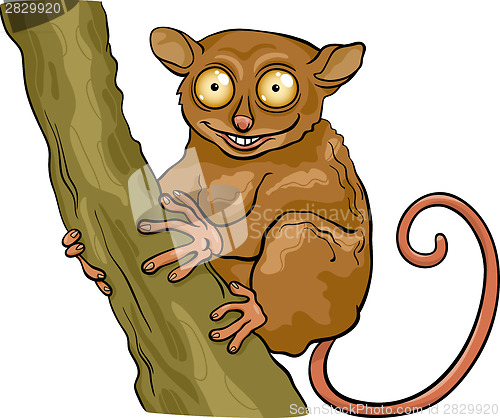 Image of tarsier animal cartoon illustration