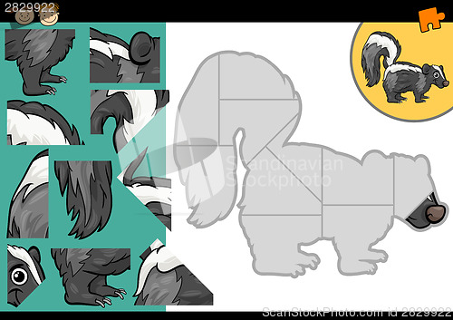 Image of cartoon skunk jigsaw puzzle game