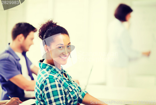 Image of international student studying in college
