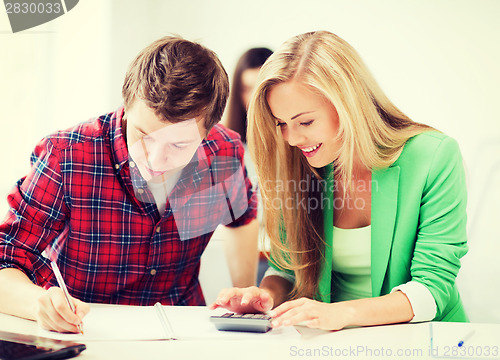 Image of students doing mathematics at school