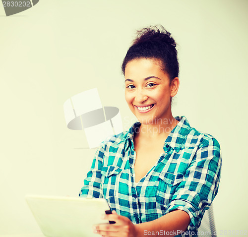 Image of student girl with tablet pc