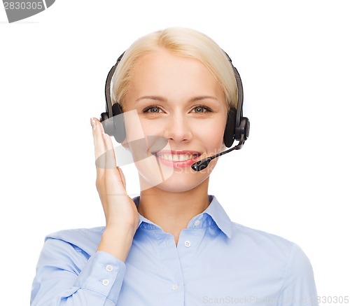 Image of friendly female helpline operator