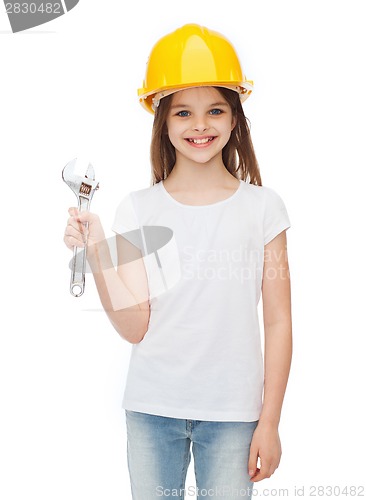 Image of smiling little girl in protective helmet