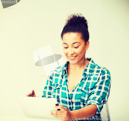 Image of student girl with tablet pc