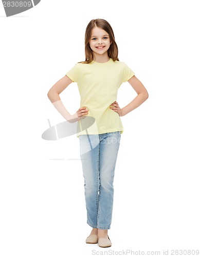 Image of smiling little girl in casual clothes