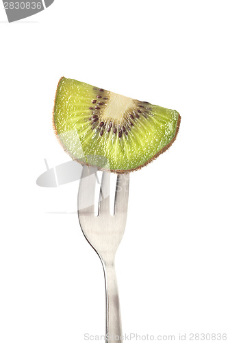 Image of Kiwifruit held by a fork