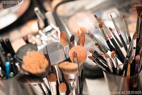 Image of Set of professional make-up brushes