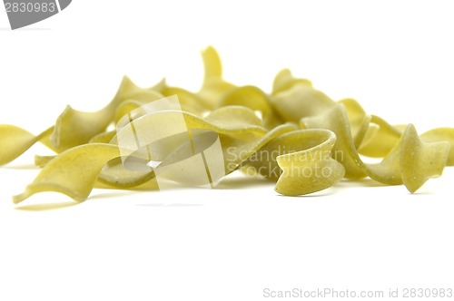 Image of Green noodles on white