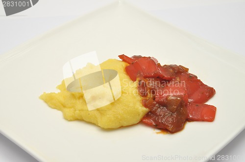 Image of Detailed but simple image of  polenta dish