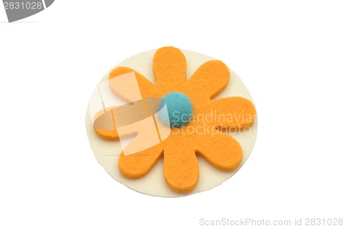Image of Paper-thin wafer and felt decoration