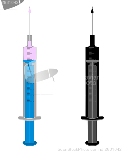 Image of Illustration of two filled  injections on white background