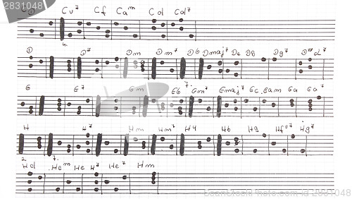 Image of Sheet of music handwritten