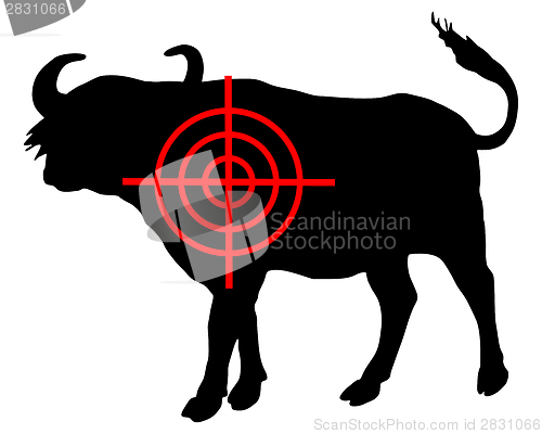 Image of African buffalo crosshair