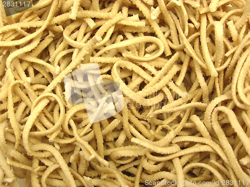 Image of A close up view at uncooked wholemeal spaetzle