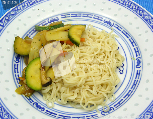 Image of Asian dish arranged on an asian plate