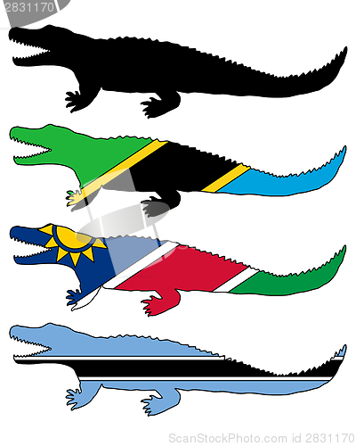 Image of Nile crocodile flags