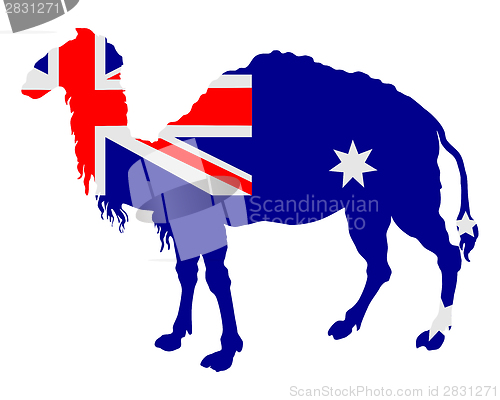 Image of Flag of Australia with camel