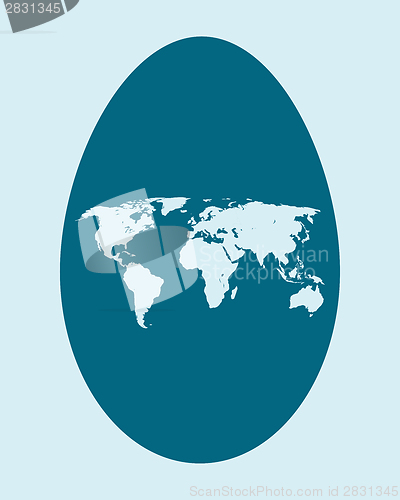 Image of Symbolic illustration of all continents in an egg during eastern