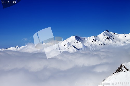 Image of Mountains in clouds at nice day
