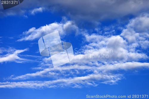 Image of Beautiful blue sky with clouds