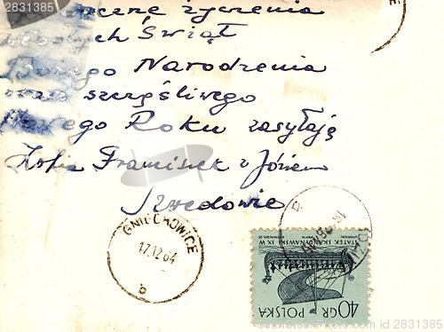 Image of Vintage postcard with handwritten message