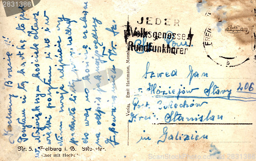 Image of Vintage postcard with handwritten message