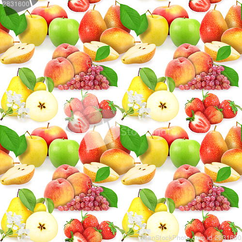 Image of Seamless pattern with fruits and berries