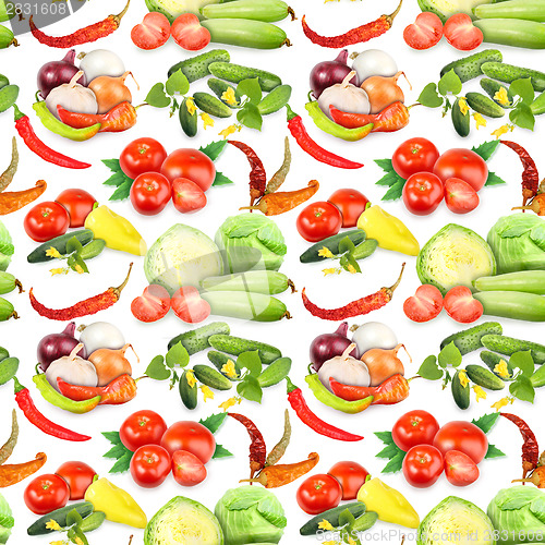 Image of Seamless pattern with vegetables and spices