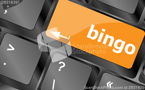 Image of bingo button on computer keyboard keys