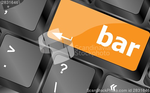 Image of bar button on the digital keyboard keys