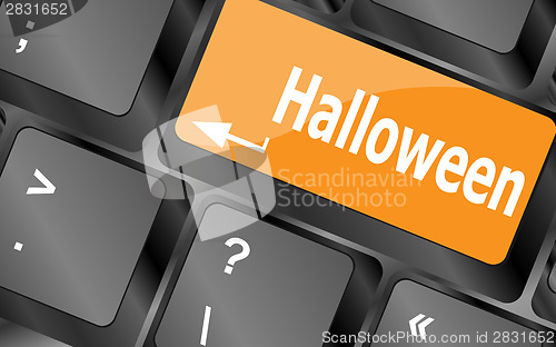 Image of Halloween key on computer vector keyboard