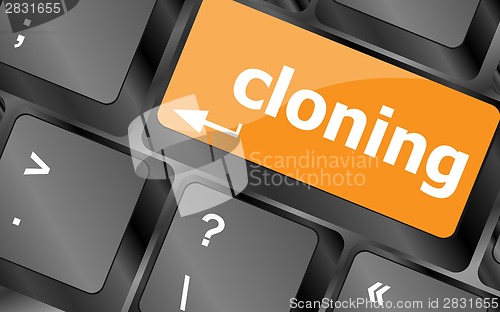 Image of cloning keyboard button on computer pc