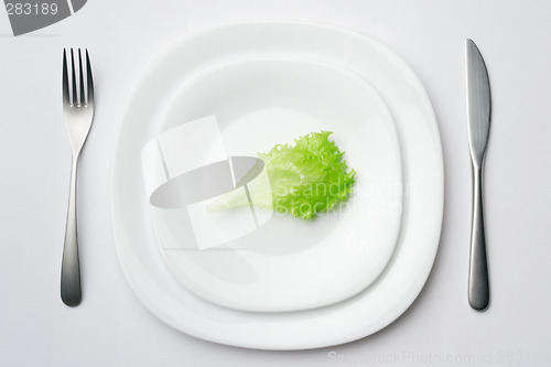 Image of place setting with lettuce leaf 2