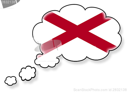 Image of Flag in the cloud, isolated on white background