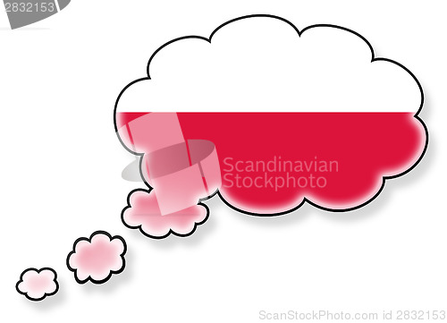 Image of Flag in the cloud, isolated on white background