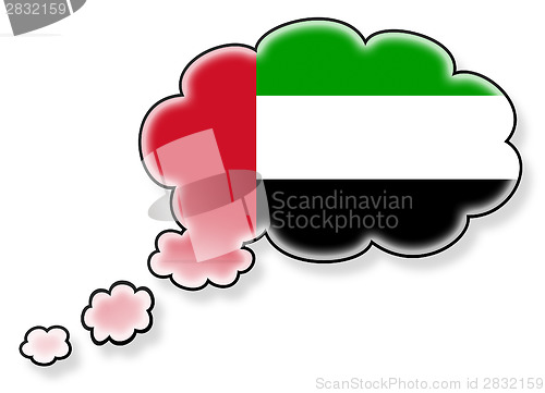Image of Flag in the cloud, isolated on white background