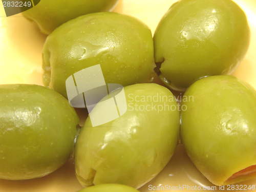 Image of Olives in oil in a close-up view