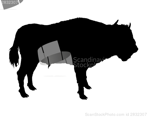 Image of Bison shown in form of a black silhouette