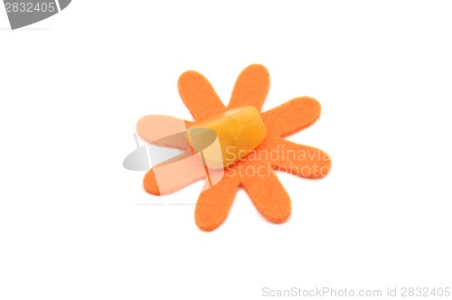 Image of Orange calcite on felt