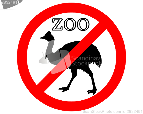 Image of Cassowary in zoo prohibited