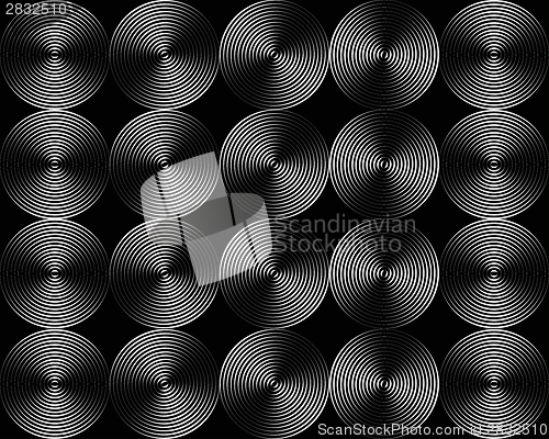 Image of Metallic shimmering background picture out of many grey circle lines