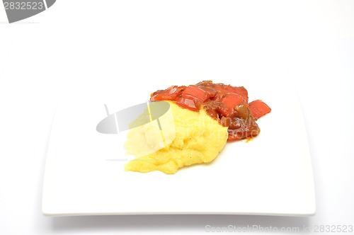 Image of Detailed but simple image of  polenta dish