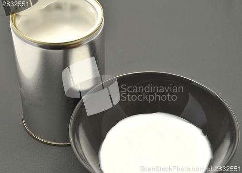 Image of Detailed and colorful image of tin can with coconut milk