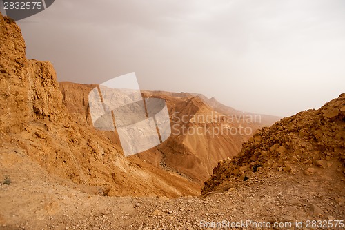 Image of Hiking in Judean stone desert, middle east
