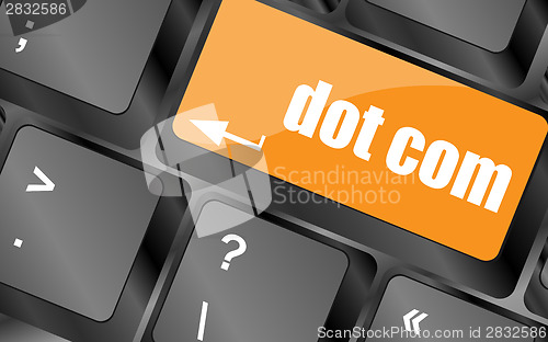 Image of dot com button on computer keyboard key