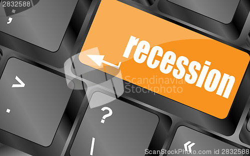 Image of recession button on computer keyboard key